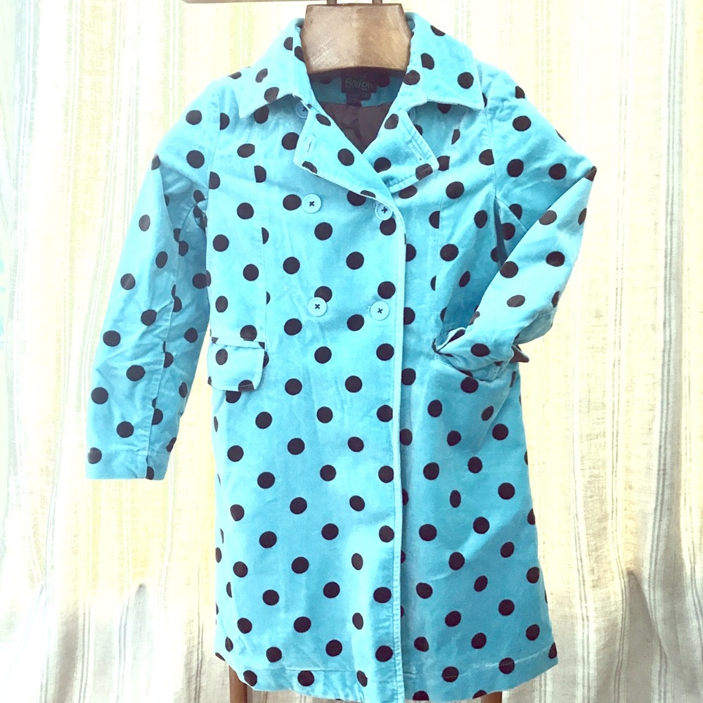 Mini Boden, duck egg blue velvet coat